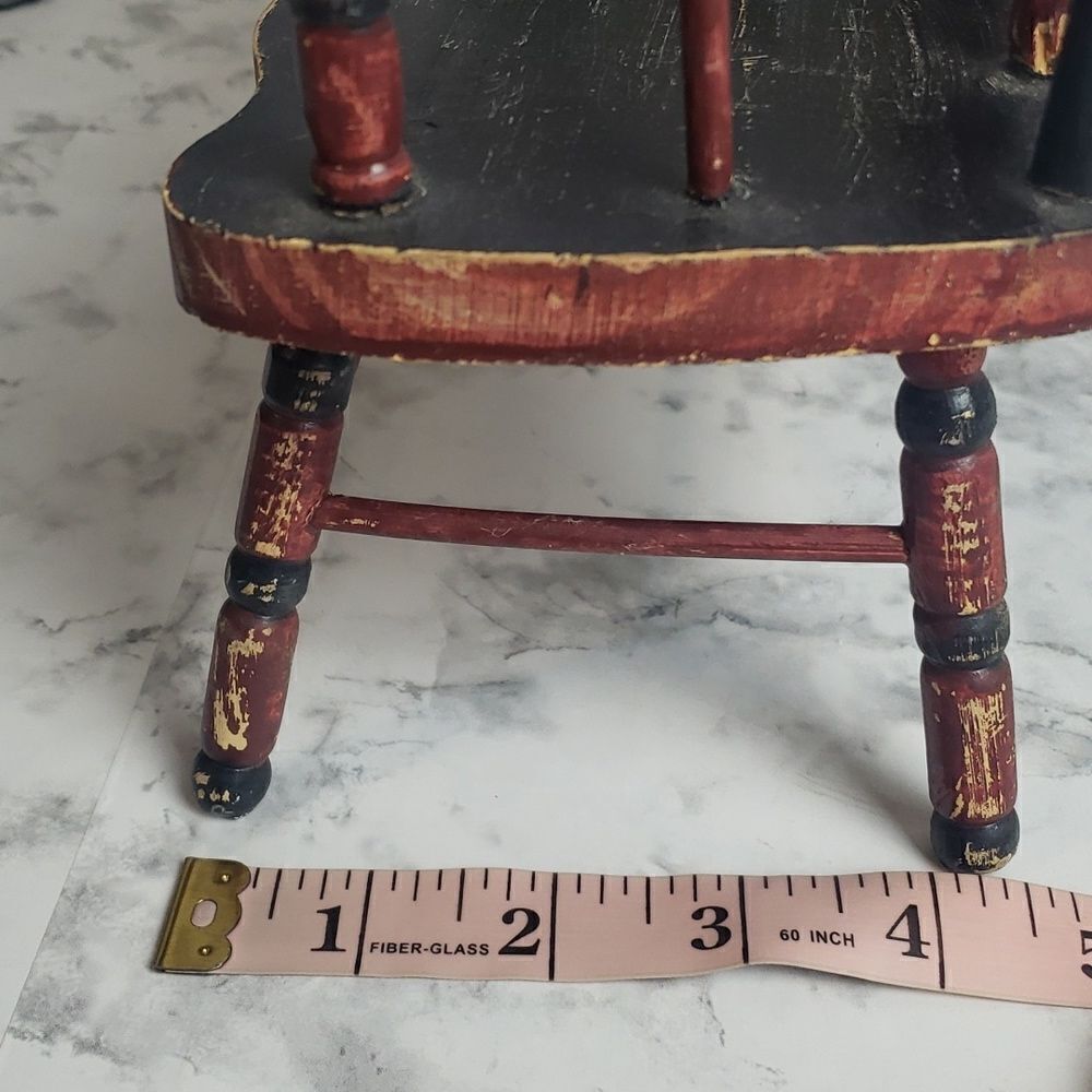 ‎Handpainted Vintage Primitive Mini Chair - Picture 7 of 11